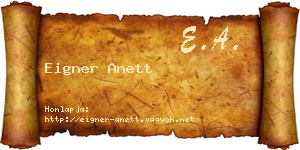 Eigner Anett névjegykártya